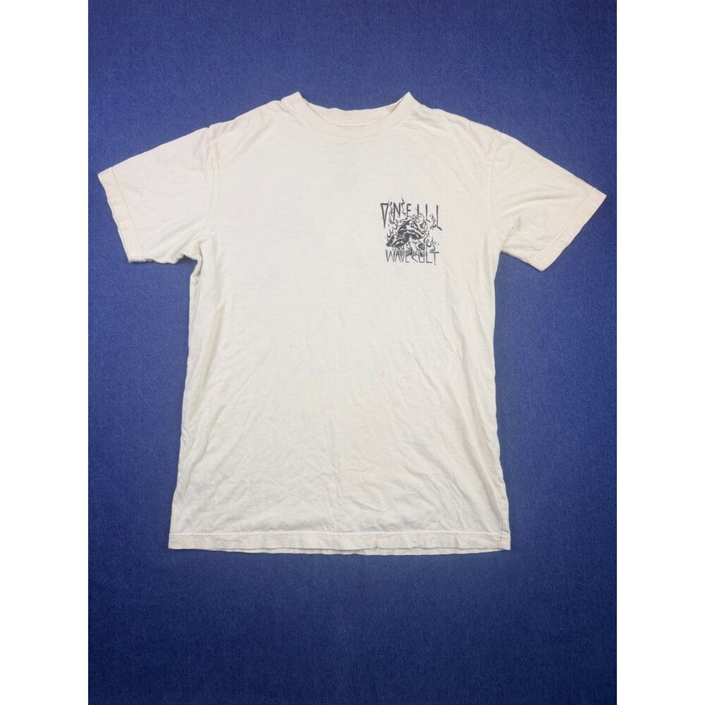 O'Neill Wave Cult Womens Small White Graphic Surf T-Shirt Back Print